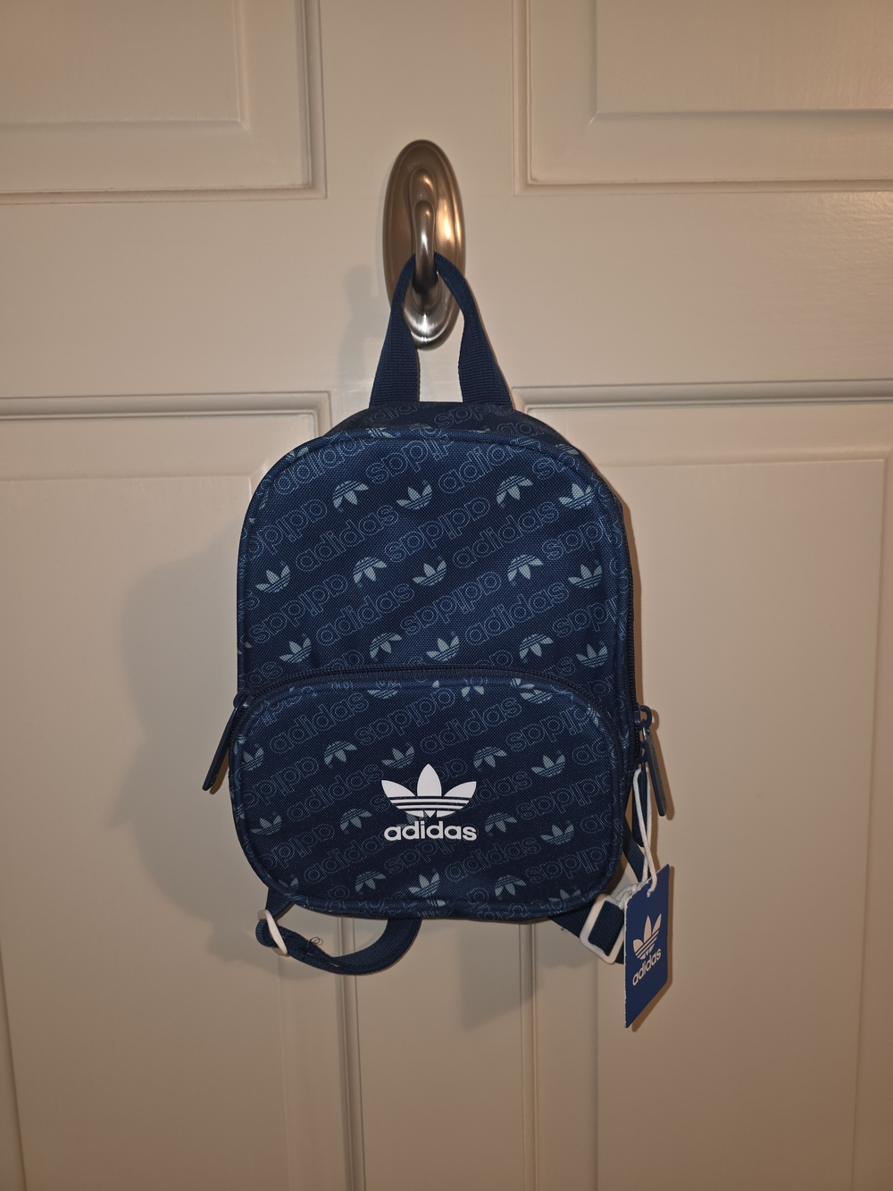 Adidas Mini Backpack in Navy with Light Blue Logo